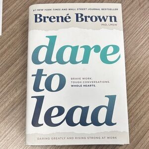 Brené Brown "Dare to Lead" Hardcover Book - White with Teal & Navy Text